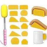 12Pcs Pottery Mug Handle Forms Making Tool with a Scalable Sponge Stick for Various Sizes and Shapes Set Mold for Clay Tools
