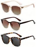 NCLLCE 3 Pack Polarized Sunglasses for Women Classic Retro UV400 Protection