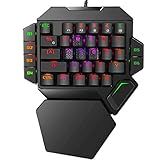 Cakce RGB One Handed Mechanical Gaming Keyboard,Colorful Backlit,Wrist Rest Support,Professional USB Wired Single Hand Mechanical Keyboard for Game