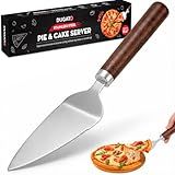 Dugato Pie & Cake Server with Wooden Handle – Stainless Steel Serrated Dessert Spatula for Cutting & Serving Clean Slices – Durable, Food-Safe Kitchen Tool for Cakes, Pizza, Quiche & More