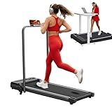 Portable Walking Pad with Incline and Handle Bar, 3.0HP Electric Treadmills for Home Small, 0.6-6.2MPH Compact Walking Pads Treadmills with Handles and Incline for Small Spaces, 320LB Capacity