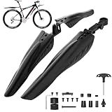 Cooryda Bike Mudguard Set, Adjustable Bicycle Mudguards - Front and Rear Mud Flaps for MTB, Road Bike - Fits 24/26/27.5 inch Wheels