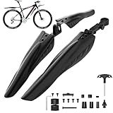 Cooryda Bike Mudguard Set, Adjustable Bicycle Mudguards - Front and Rear Mud Flaps for MTB, Road Bike - Fits 24/26/27.5 inch Wheels