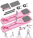 PENGYOUNG Pilates Board, 12 in 1 Mini Plilates Reformer Set, Multifuncional Portable Pilates Reformers Board for Home Workout, Free Combination 100+ Exercise Mode (Pink)