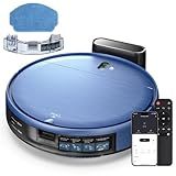 SHELIKI Robot Vacuum and Mop, 2-in-1 Robotic Vacuums Cleaner with Smart Max Strong Suction, WiFi/App/Alexa Voice Control, Obstacle Avoidance, for Pet Hair, Carpets and More - Blue