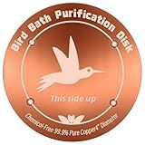 4 Inches Pure Copper Bird Bath Purification Disk,0.6mm thick,Reinforced Copper Purification Cleaner with Four-Point Support,All-Season Safe Clean Water Solution,Universal Fit for Outdoor Birdbath&Bowl