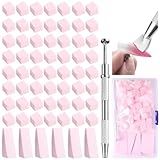 Fcozpjk 100Pcs Soft Nail Sponges for Ombre, Gradient Effect Pink Nail Art Sponges With Grabbing Pen 6Pcs Wedge Sponges Aura Nails Ombre Nail Brush Professional Accessories Manicure Salon Supplies