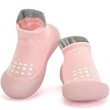 BACSAC Infant Walking Shoes Baby Sock Shoes with Soft Rubber Sole, Non-Slip Toddler Slippers for boys and girls, Breathable Sneakers Pink,12-18 months