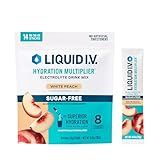 Liquid I.V.® Hydration Multiplier Sugar-Free - White Peach | Electrolyte Powder Drink Mix | 1 Pack (14 Servings)