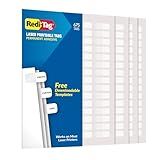 Redi-Tag Laser Index Tabs, Divider Tabs, Permanent Adhesive Index Labels Customizable Divider Labels, 7/16" x 1", White, 675 Tabs (B39000)