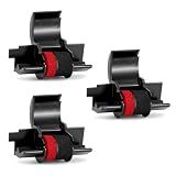 Compatible Calculator Ink Ribbon Roller 3 Pack, IR-40T CP-13 Black/Red Replacement for Casio HR-170RC HR-100TM, Canon P23-DHV P23-DHV-3, Sharp EL-1750V EL-1801V, Individually Sealed