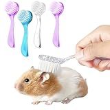 4 Pack Hamster Brush - Small Animal Bath Brush with Lid Soft Cleansing Brush Massage Combs for Hedgehog Guinea Pig Rabbit Chinchilla Ferret Small Animal Grooming Tool Cleaning Supplies-Random Color