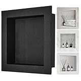 VEVOR Shower Niche,16-Inch Width x 16-Inch Height x 3.5-Inch Depth Single Shelf Organizer,Wall-Inserted Niche Recessed Sealed Protection Modern Soap Storage for Shower Bathroom,Black