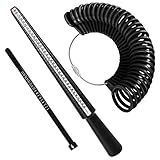 Accmor Ring Sizer Measuring Tool Set, Plastic Ring Gauges with Finger Sizer Mandrel, Four Size Ring Stick Jewelry Mandrel and Ring Gauge Finger Sizing Ring Sizer Tools for Jewelry Making