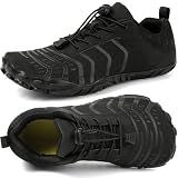 Barefoot Shoes Men Women Minimalist Shoes Zero Drop Workout Cross-Trainer Hiking Water Wide Toe Box Grounded Footwear Weightlifting Walking Black