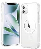 FNTCASE for iPhone 12 Clear Case: for iPhone 12 Pro Magnetic Military Grade Drop Protection Anti Yellowing Cell Phone Cover - Rugged Durable Shockproof Protective Bumper (A-Clear)