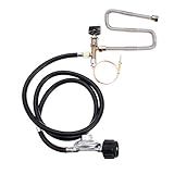 Propane Gas Fire Pit/Fireplace Safety Valve Control System Kit Assembly - Flame Failure Safety Control Valve, Whistle Free Gas, LP Propane Hose with Regulator (Max 50,000 BTU)
