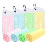 CSITE 4 Pack Cooling Towels (47"x12") for Neck and Face, Ice Towel for Hot Weather, Soft Breathable Chilly Gym Towels, Microfiber Towel for Work Out, Yoga, Running, Camping & More Activities