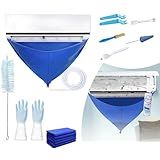 Mini Split Ac Cleaning Kit,Air Conditioner Cleaning Cover Waterproof Air Conditioning Cleaning Bag with Drainpipe and Support Plates,Wall Mounted Dust Washing Ac Clean Protector Kit (10PCS, Small)