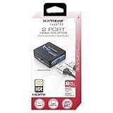 Xtreme 2-Port HDMI Splitter for HDTVs, Computer Monitors and Projectors, 4K Quality/Blu-Ray 3D Support, Works with Streaming Devices, DVD/Blu-Ray Players, Cable/Satellite TV Boxes, USB Cable Included