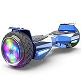 SUNDERWELL 6 Miles Max Range Electric Hoverboard for Kids with Flashing Wheels, Dual 200W Motors Hover Board with 6.5" All Terrain Tire, Self Balancing Scooter Supports Up to 165 lbs (Blue)
