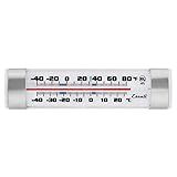 Escali AHF2 Shatter Proof Glass Refrigerator Freezer Thermometer with Suction Cups, Safe Temperature Indications, Fridge and Freezer Temperature Zones NSF Certified
