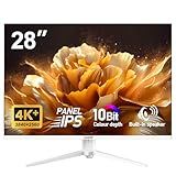 Gawfolk 28 inch UHD 4K Computer Monitor, IPS Ultra HD (3840×2560p) Screen, 3:2, 10Bit, 1.07 Billion Colours, 128% sRGB, Built-in Speakers, 178° Wide Viewing Angle DisplayPort, HDMI, White