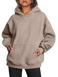 Trendy Queen Womens Hoodies Oversized Sweatshirt Coffee Grey S