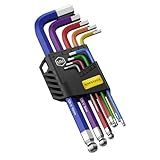 AMTOVL Hex Key Set, 9PCS Metric Allen Key Set, 1.5-10MM, Anti-Slip Long Ball End Hex Wrench Set, Color Coding Hex Key Set for Disassembling Mechanical Equipment, Vehicle, and Bicycle Repairs