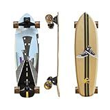 Abrazo 33x9.5 Pro Cruiser Skateboard for Kids Teens & Adults,Surfskate Board,7-Layer Canadian Maple Wood Double Kick Concave Deck,ABEC-9 Bearings,70mm Wheels,Aluminum Trucks