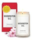 Homesick Scented Candles for Home (Washington D.C.) - 13.75 oz Long-Lasting Soy Wax Jar Candle for Women & Men for All Occasions, 60-80 Hours Burn Time - Notes of Cherry Blossom & Moss