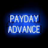 SpellBrite PAYDAY ADVANCE Sign | Loans & Currency-Related Sign with Neon Look, Blue LED Light Source | 29.1" x 15.0"
