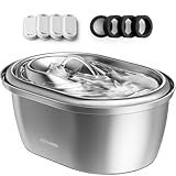 PETLIBRO Stainless Steel Cat Water Fountain, 101oz/3L Pet Water Fountain for Cats Inside, Food-Grade Dog Water Fountain, Automatic Cat Water Dispenser