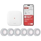 X-Sense Smart Smoke Detector with Voice Alerts and 17 Locations, Wi-Fi Smoke Alarm with SBS50 Base Station, Test from APP, Wireless Interconnected Fire Alarm, Model XS0B-MR61