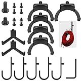 23 Piece Shed Storage Hooks Kit, Heavy Duty J/U/V Shape Tool Hangers with Screws, Compatible with Suncast, Craftsman Shed Shelves & Accessories
