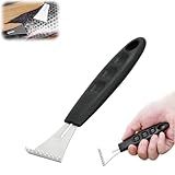 Mintiml Sharp Stainless Steel Fish Scaler,Multifunction Fish Scale Planer Knife,Fish Scaler Remover Fishs Cleaning Tool Descaler Scales Scraping Tool for Home Market Restaurant (Black/1pcs)