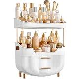 caktraie 4-Tier Makeup Organizer Bathroom Countertop Storage White