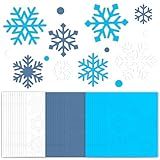 288 PCS Snowflake Paper Cutouts Winter Snowflake Shape Paper Cut Outs Card Stock Punch Out Blue White Snowflakes for Bulletin Board Decor Winter Christmas Home Classroom DIY Crafts Scrapbook Decor