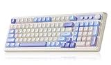 AULA 99 Key Keyboard, Tri-Mode Bluetooth/2.4GHz/USB-C Cute Creamy Gaming Keyboard with Number Pad RGB Backlit, Media Knob Custom Mechanical Feel Computer Keyboards for MAC Xbox PC Gamer - Purple