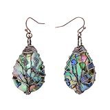 Teardrop Abalone Shell Dangle Earrings for Women