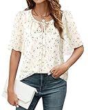 Lotusmile Womens Business Professional Outfits: Womens Tops Dressy Casual - Business Office Attire - Floral White Shirts for Women Evening Formal Clothes Teacher Work Blouse for Interview & Meetting