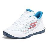 Skechers Men's Viper Court Pro Pickleball Sneaker, White/Turquoise, 9