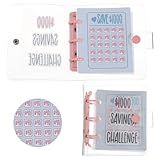 TIESOME Money Savings Challenge Binder with Cash Envelopes, Waterproof & Reusable Mini Money Saving Binder Portable Budget Book for Cash Goals Family Finance Tool (500 Dollars)