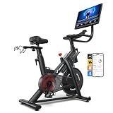 MERACH Exercise Bike with Screen, 21.5” HD Display, Magnetic Resistance