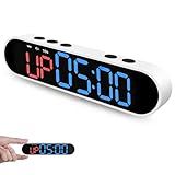 Dienmern Portable Gym Timer Clock with Strong Magnet - Workout Interval Timer with Countdown/UP/Stopwatch, 50Hours Powerful Battery Gym Clocks for Home Gym/Garage/Boxing/Fitness