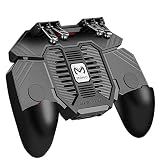 DELAM Mobile Game Controller for iPhone & Android, Pubg Mobile Controller with Cooling Fan, Phone Triggers for Gaming, Gaming Grip Joystick Gamepad Shoot Aim Keys for 4.7-6.5" Phone