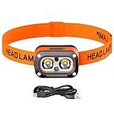 Rovelume Hands-Free Smart Headlamp with Wave Sensor, 5 Modes (White/Yellow/Red), IPX4 Waterproof, Rechargeable LED Headlight for Running, Fishing, Camping, Hiking