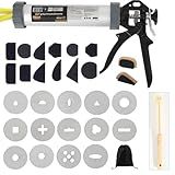 Griiyakii Clay Extruder Tool - Handheld Clay Gun with 14 Plates for Sculpting and Crafting, Includes 12 Pcs Mug Handle Forms Pottery Shaping Tool Kit