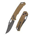 SRM Folding Pocket Knife, 2-Position Pocket Clip, Ambidextrous lock, D2 Steel Blade, Thumb Hole Opening, G10 Handle, Cool Knives for Outdoor Survival Camping EDC