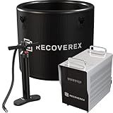 Recoverex Cold Plunge Tub, 88 Gallon, 0.8 Horsepower – Heavy-Duty Ice Bath Tub for Athletes, Portable Cold Plunge Chiller with Water Treatment Kit, Immersion Therapy, WiFi Control, Backpack & Wheels